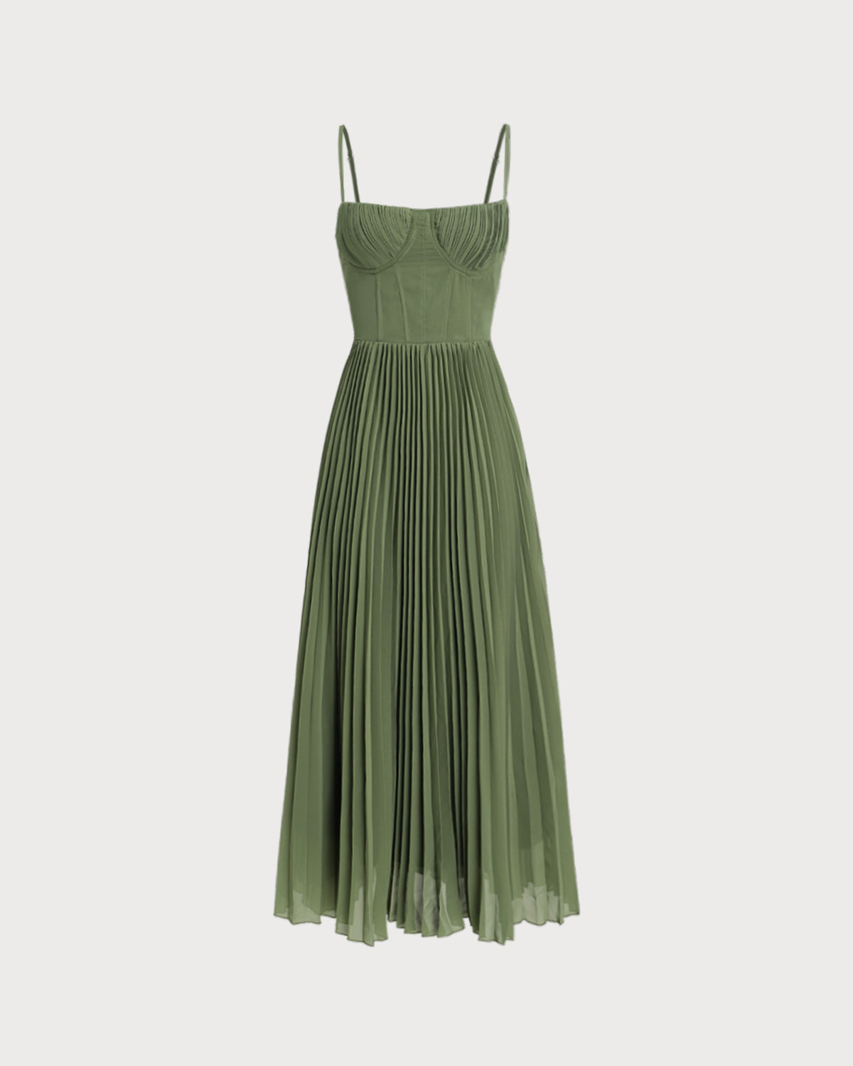 Fabienne | Damen Maxikleid mit Herz-Ausschnitt – Grün