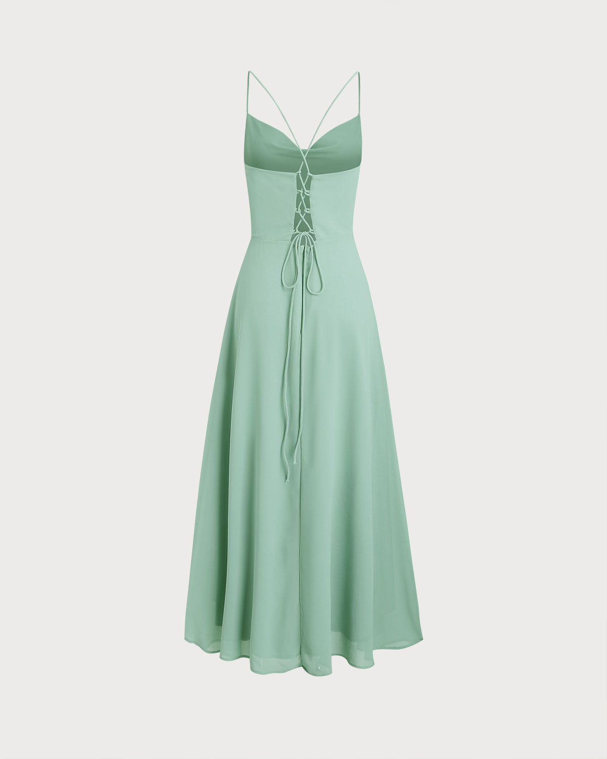 Maëlle | Damen Maxikleid mit Beinschlitz – Grün