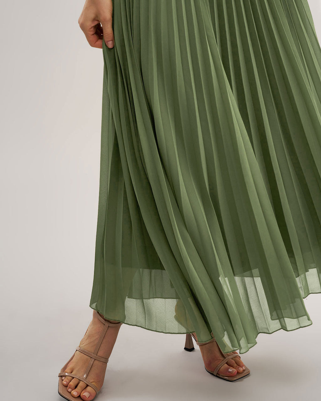 Fabienne | Damen Maxikleid mit Herz-Ausschnitt – Grün