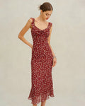 Siena | Damen Floral-Maxikleid – Rot
