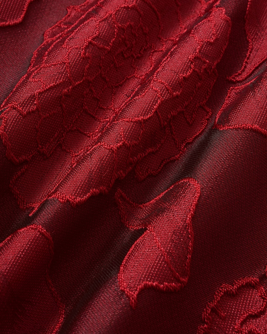 Dalia | Damen Jacquard-Maxikleid – Rot