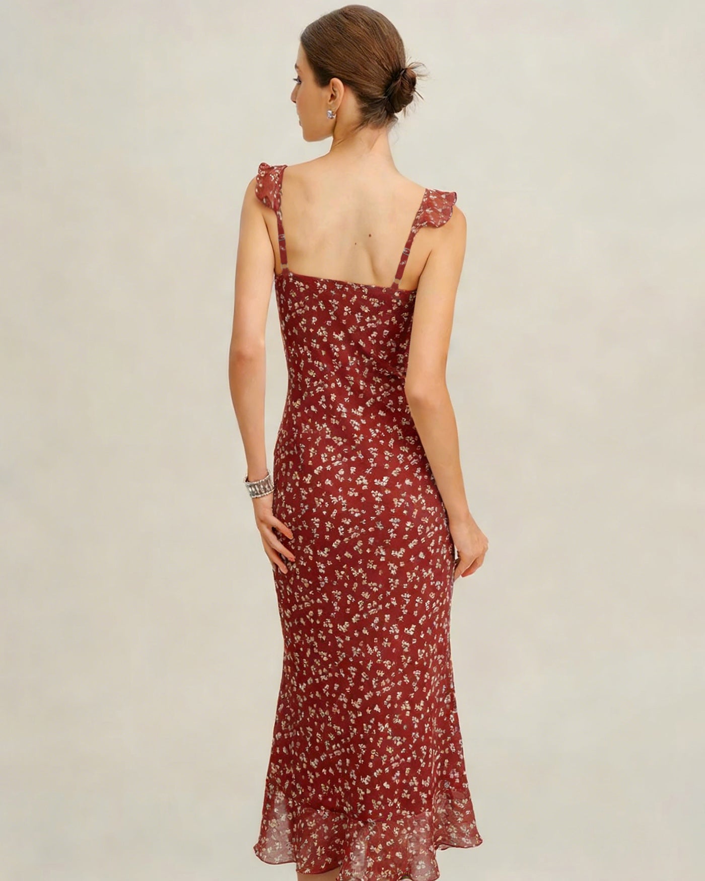 Siena | Damen Floral-Maxikleid – Rot