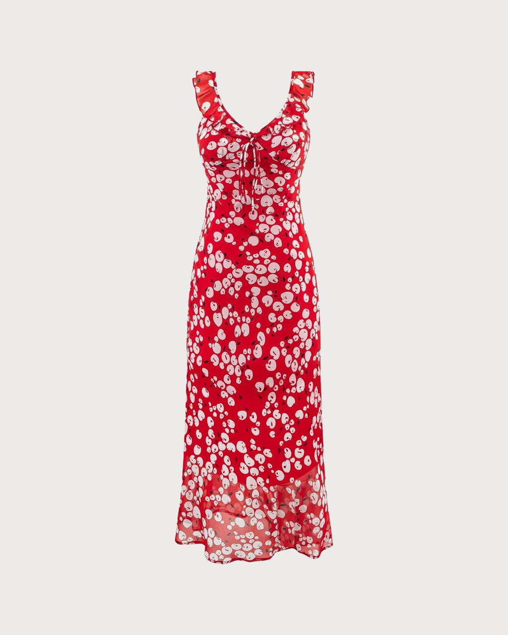 Alina | Damen Floral-Maxikleid – Rot