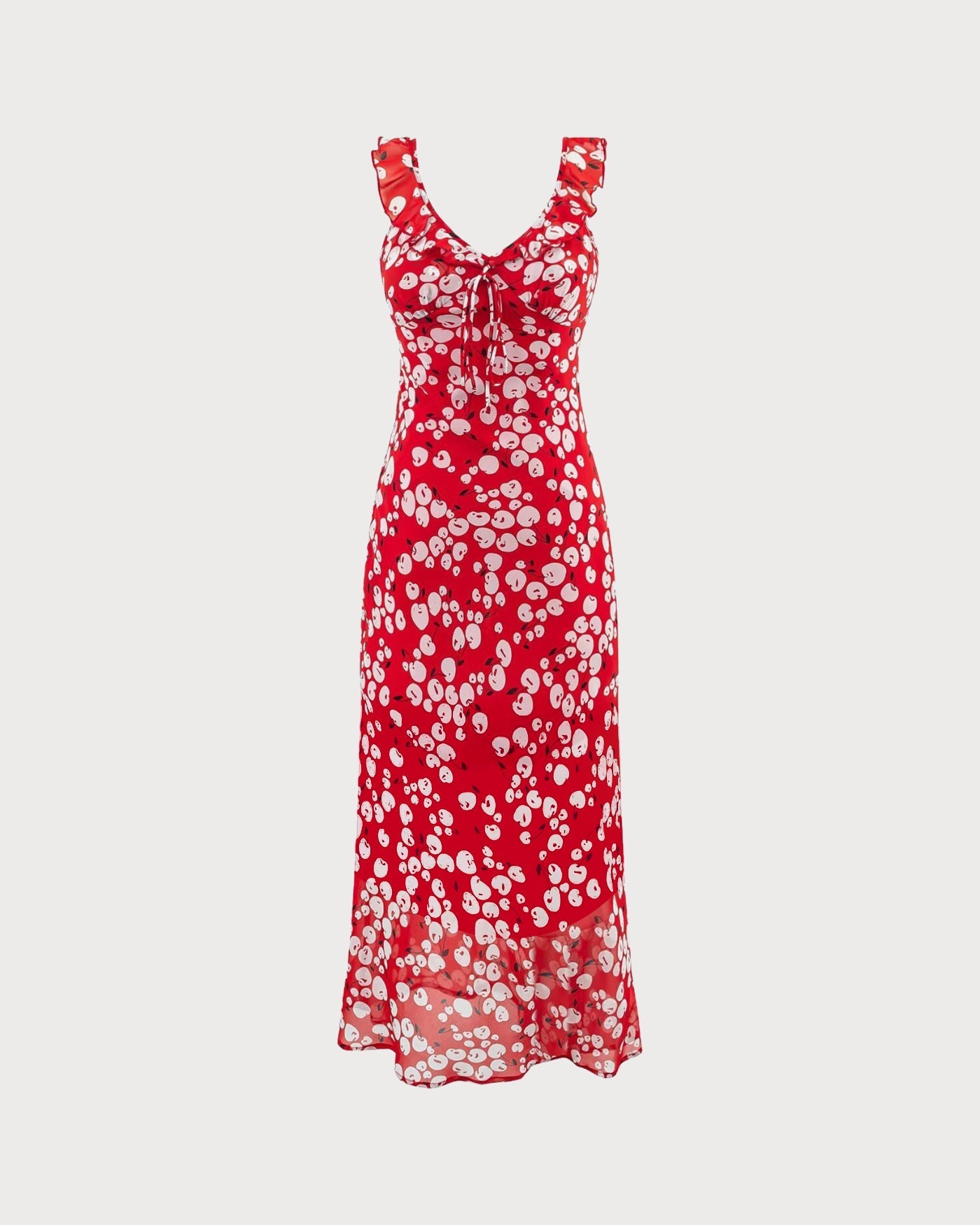 Alina | Damen Floral-Maxikleid – Rot