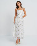 Quinn | Damen Floral-Maxikleid – Weiß