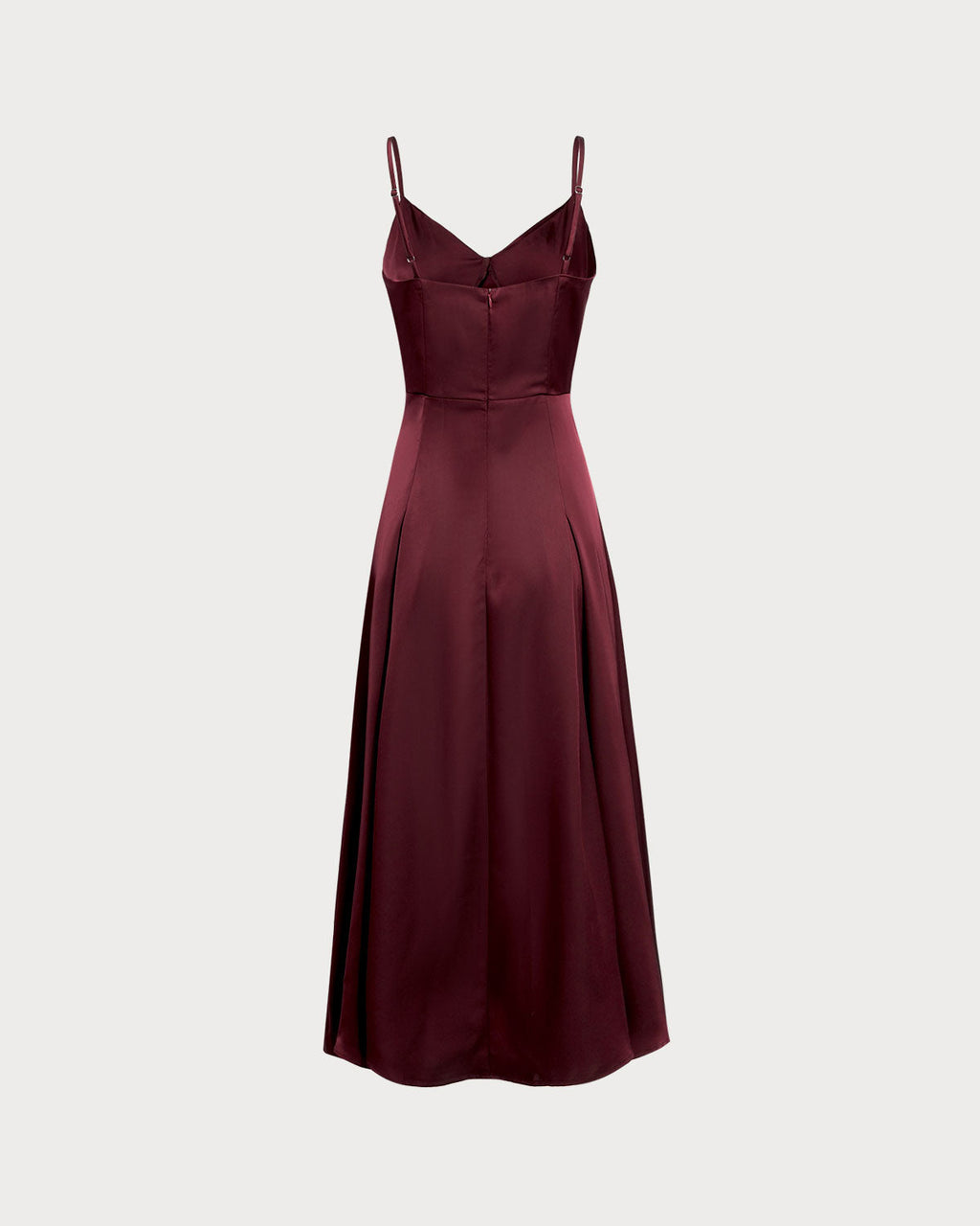 Isabelle | Damen Satin-Maxikleid in A-Linie – Bordeaux