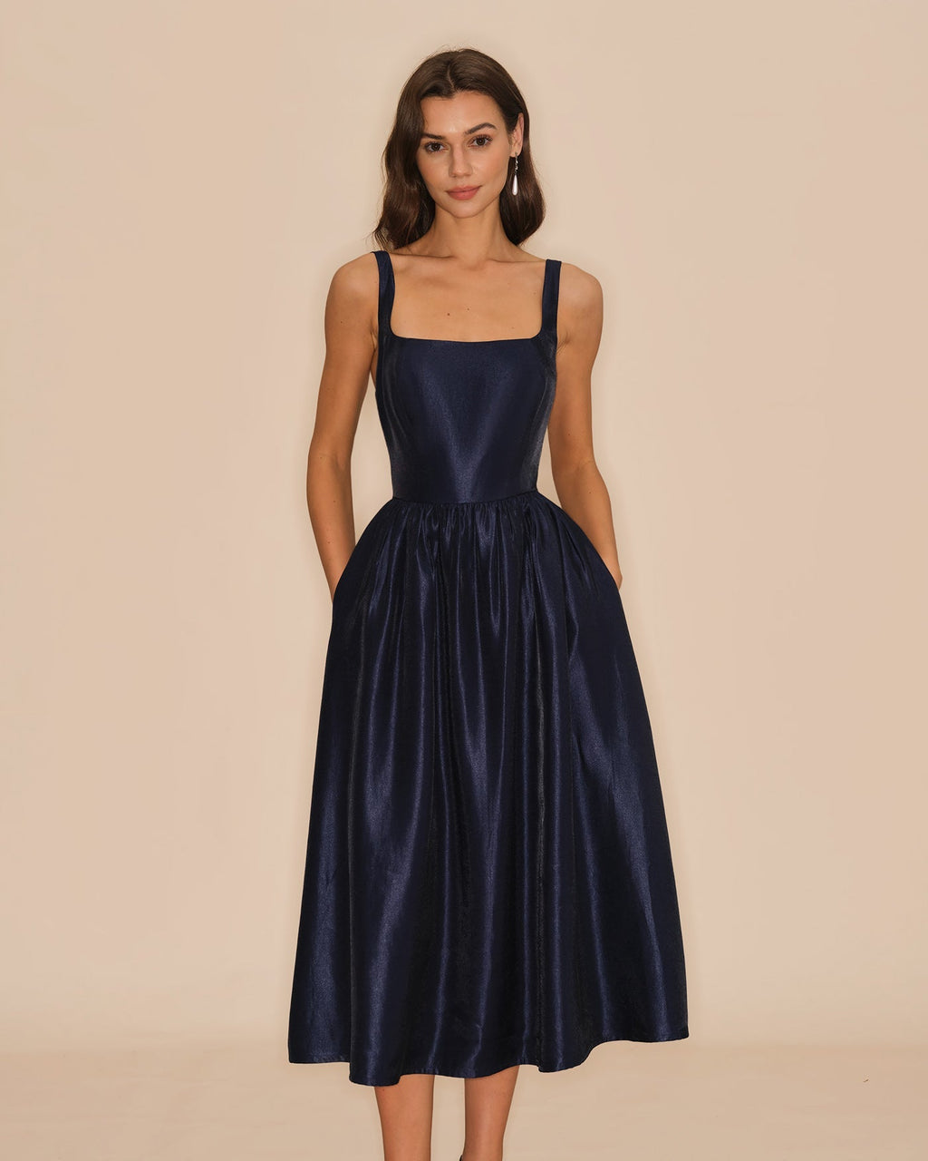 Rosalie | Damen Midikleid in A-Linie – Blau