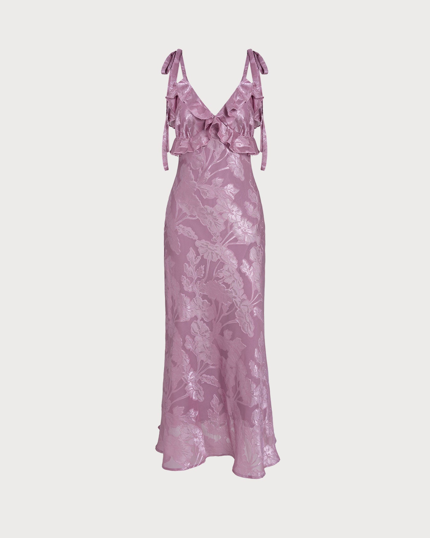 Willow | Damen Jacquard-Maxikleid – Violett