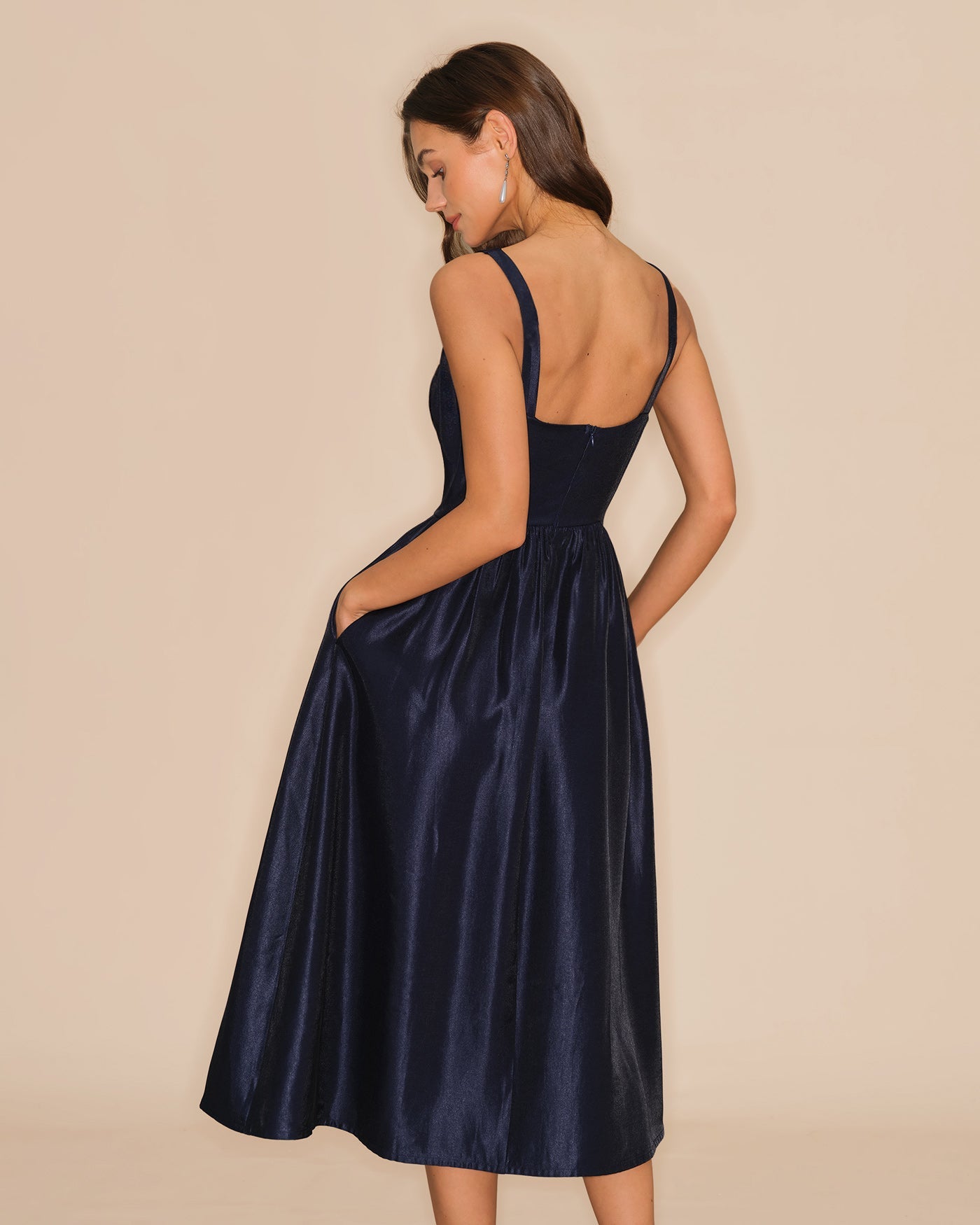 Rosalie | Damen Midikleid in A-Linie – Blau