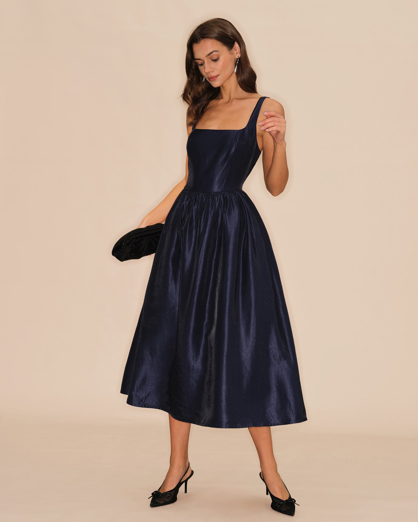 Rosalie | Damen Midikleid in A-Linie – Blau