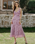 Willow | Damen Jacquard-Maxikleid – Violett