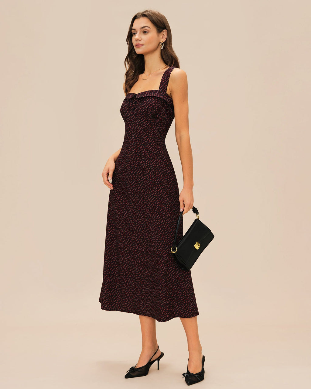 Marielle | Damen Midikleid – Bordeaux