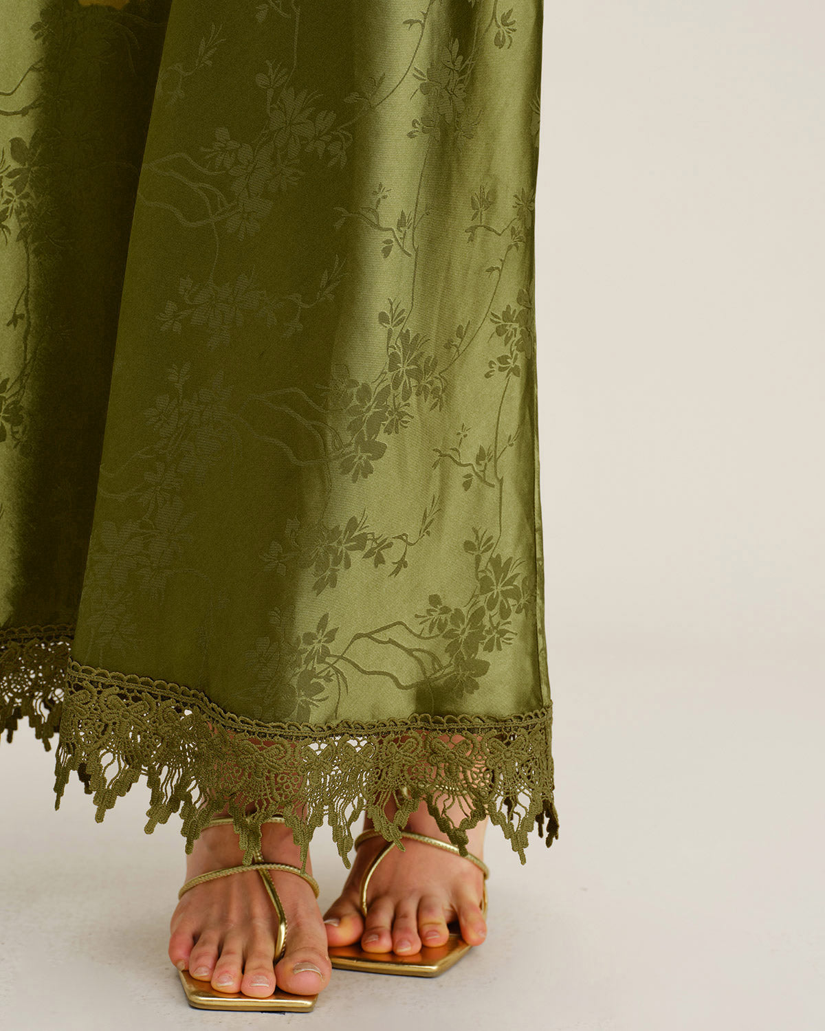 Diane | Damen Jacquard-Maxikleid mit Corsage – Grün