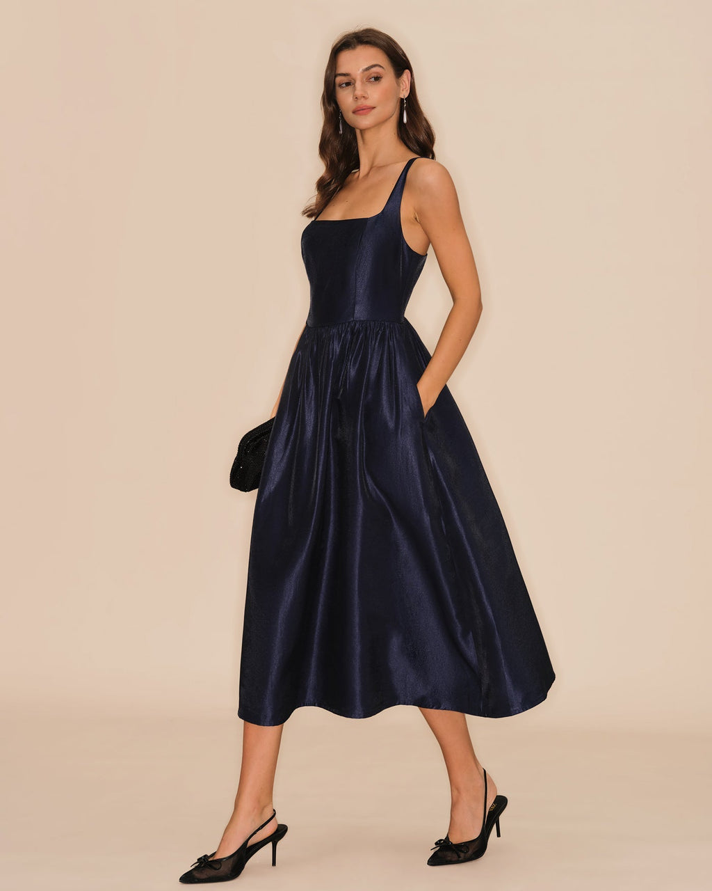 Rosalie | Damen Midikleid in A-Linie – Blau