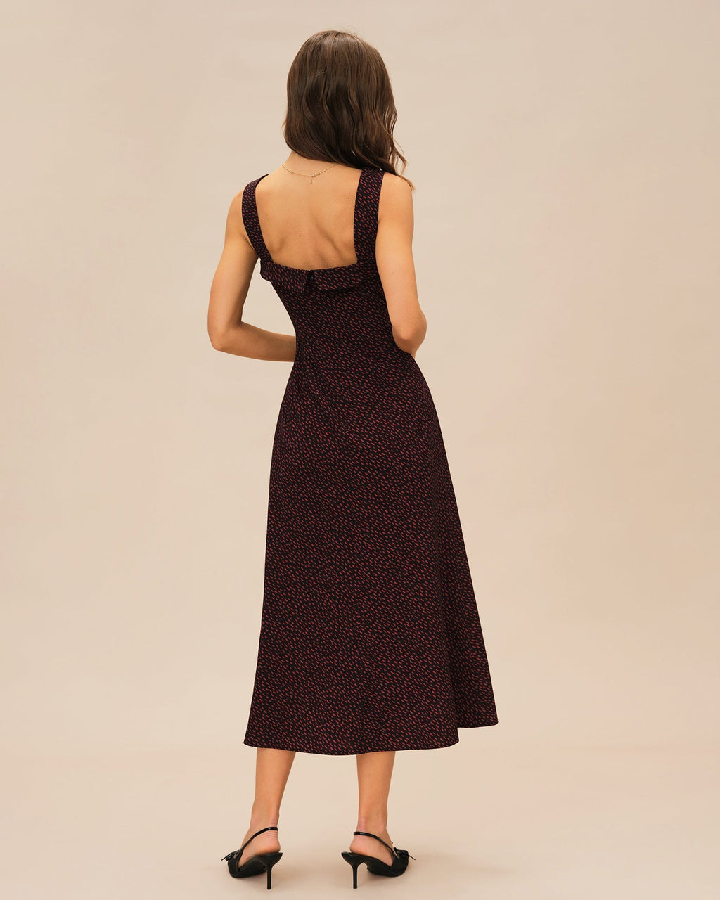 Marielle | Damen Midikleid – Bordeaux