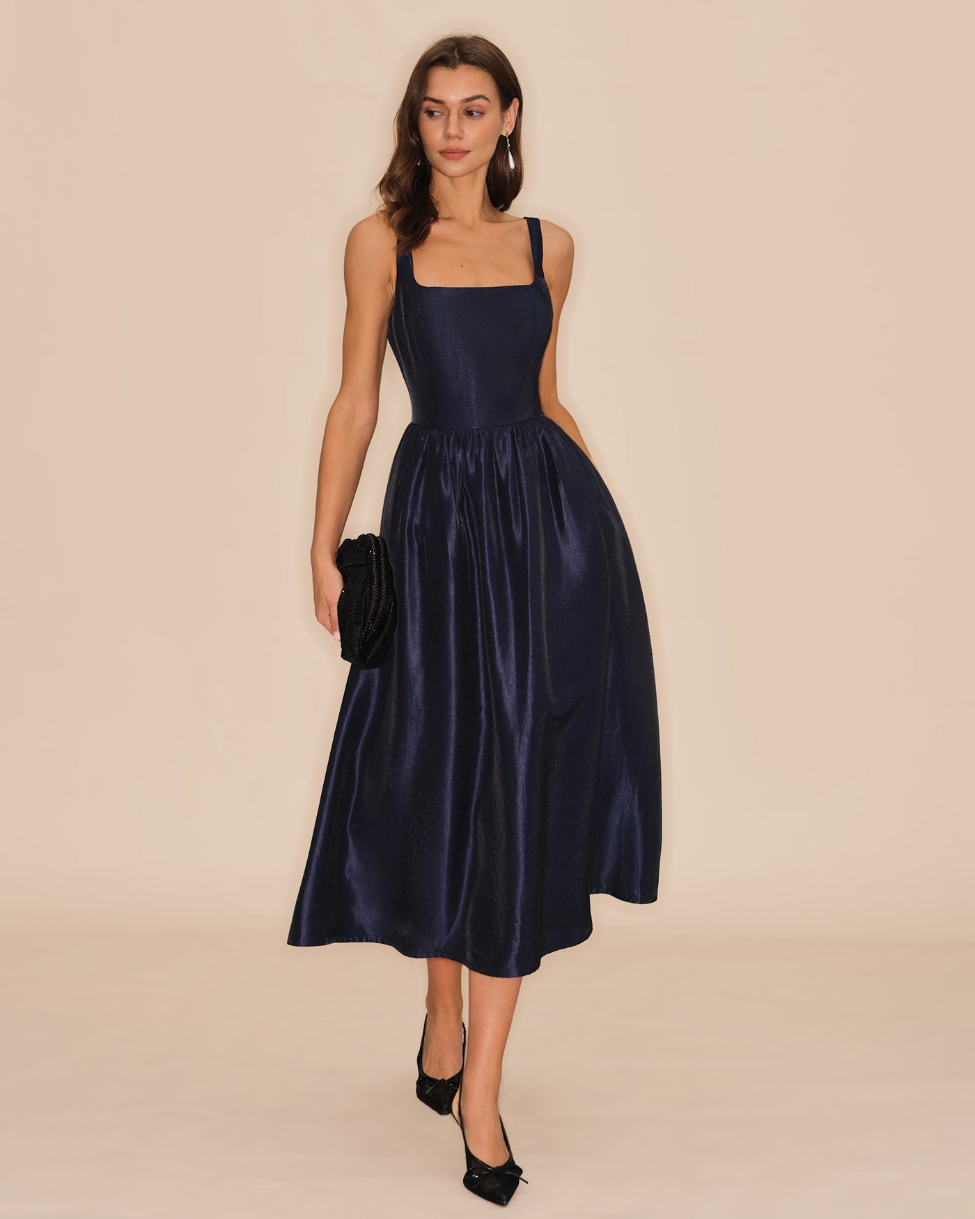 Rosalie | Damen Midikleid in A-Linie – Blau