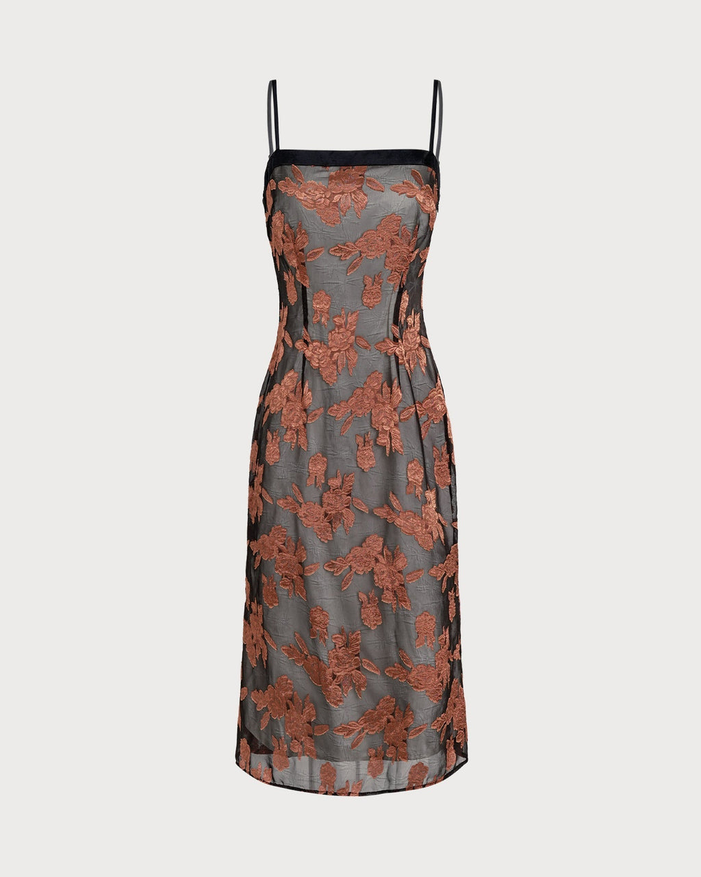 Mila | Damen Floral-Midikleid – Karamell