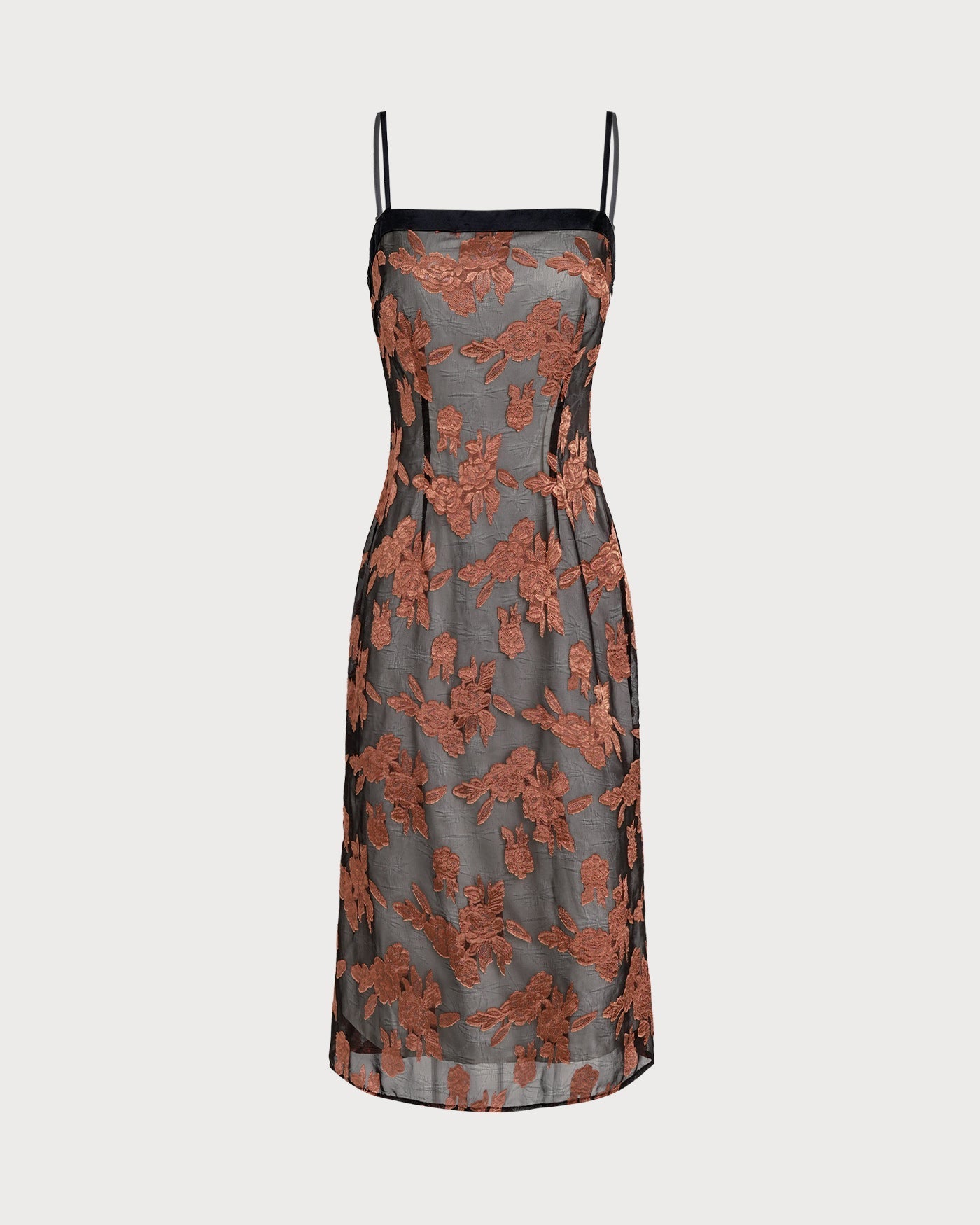 Mila | Damen Floral-Midikleid – Karamell