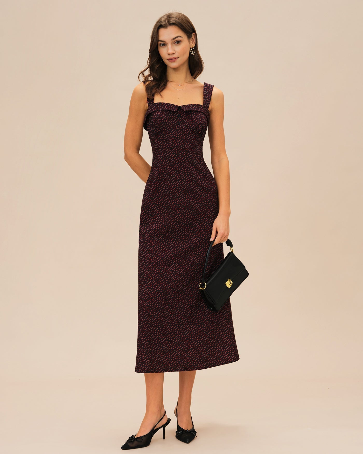 Marielle | Damen Midikleid – Bordeaux