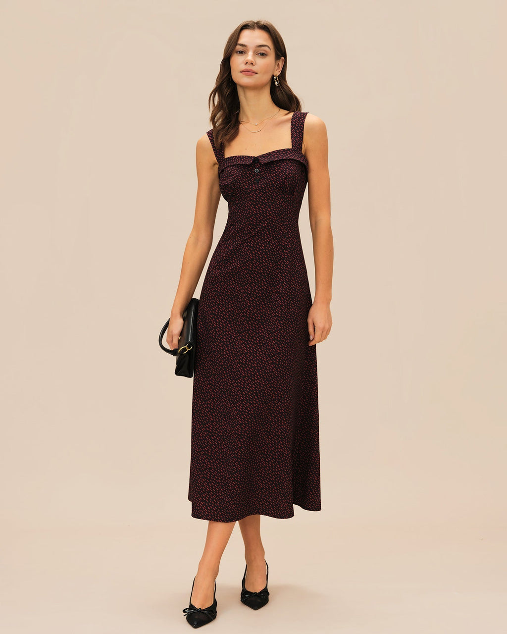 Marielle | Damen Midikleid – Bordeaux