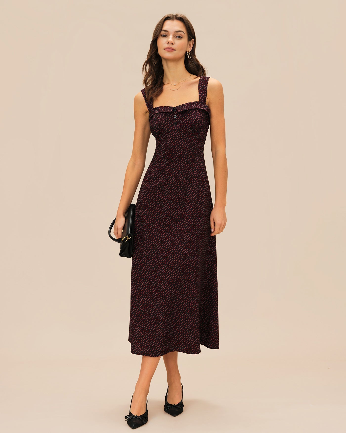 Marielle | Damen Midikleid – Bordeaux