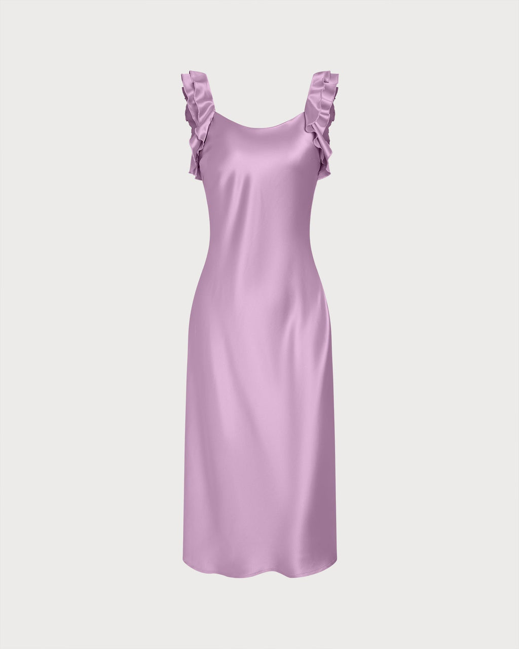 Alessa | Damen Midikleid mit Volants – Violett