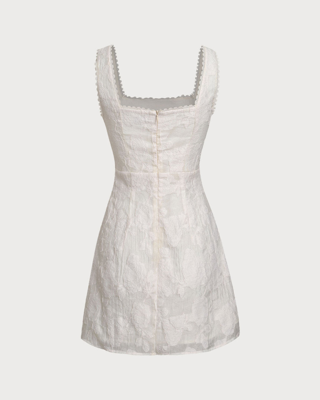 Valentina | Damen Minikleid mit Karree-Ausschnitt – Weiß