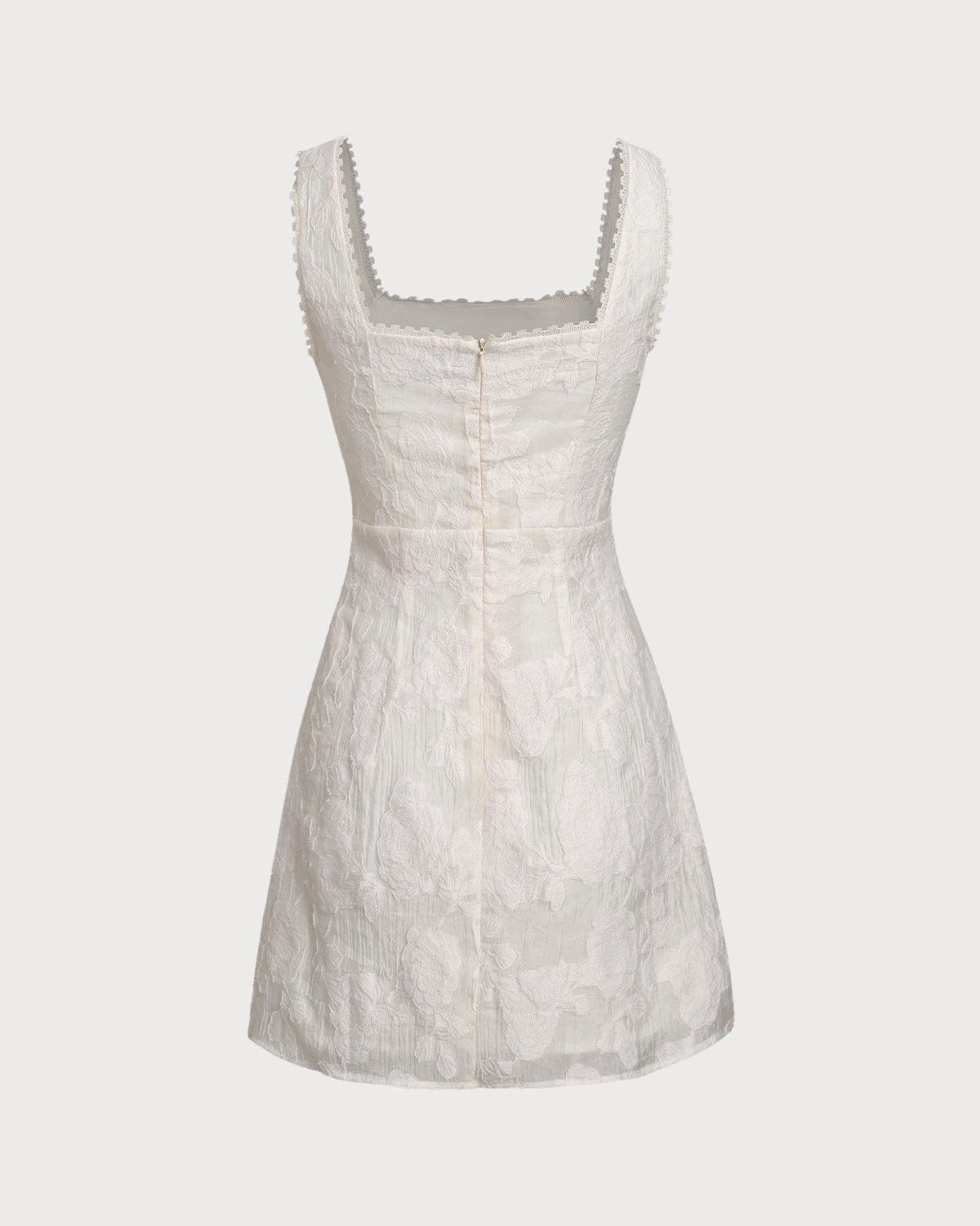 Valentina | Damen Minikleid mit Karree-Ausschnitt – Weiß