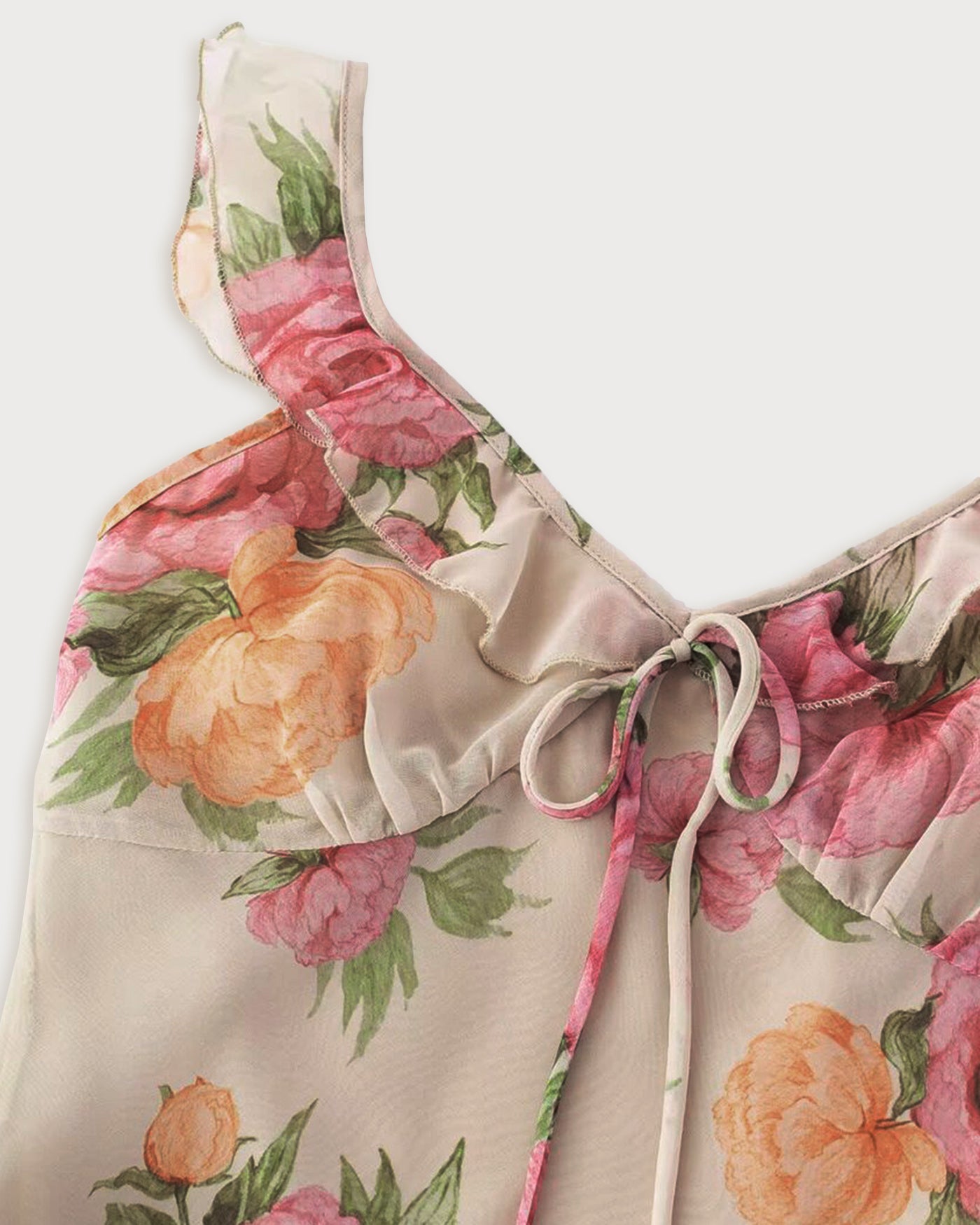 Livia | Damen Floral-Minikleid – Apricot