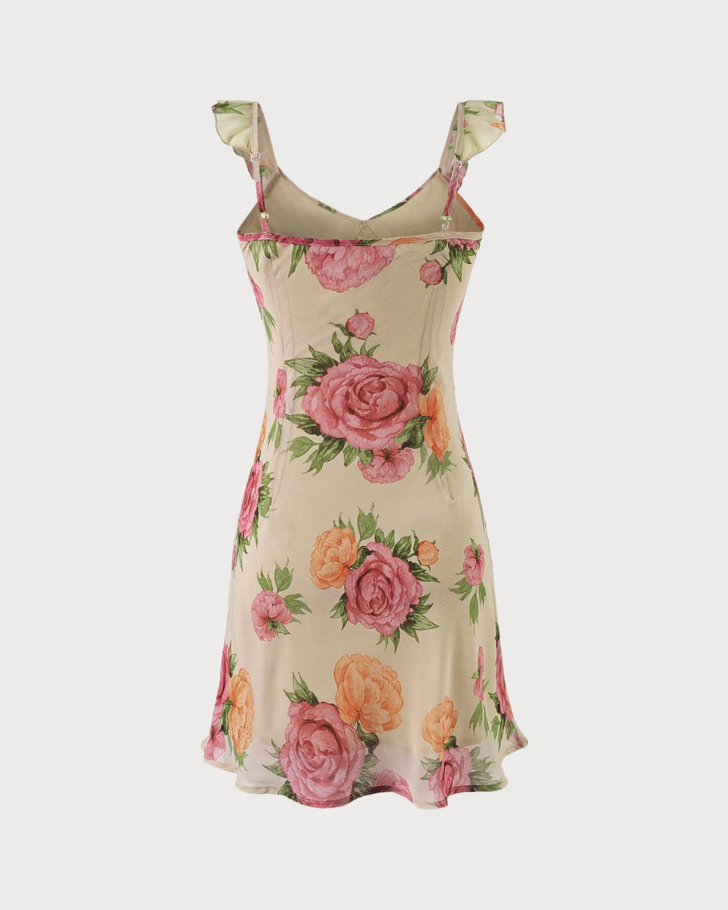 Livia | Damen Floral-Minikleid – Apricot
