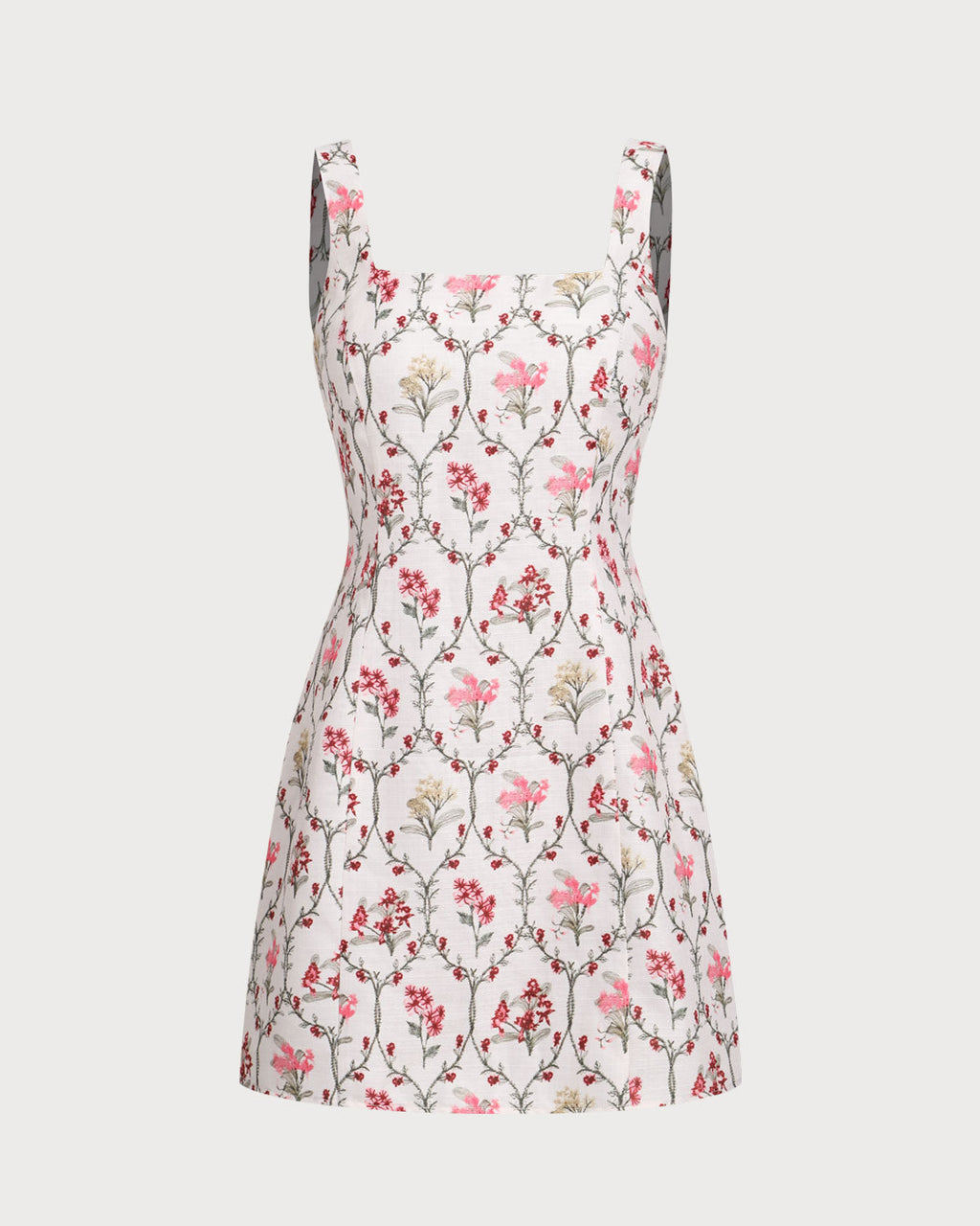 Juliette | Damen Floral-Minikleid mit Karree-Ausschnitt