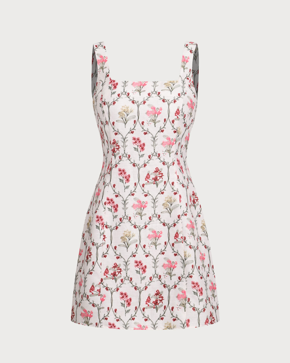 Juliette | Damen Floral-Minikleid mit Karree-Ausschnitt