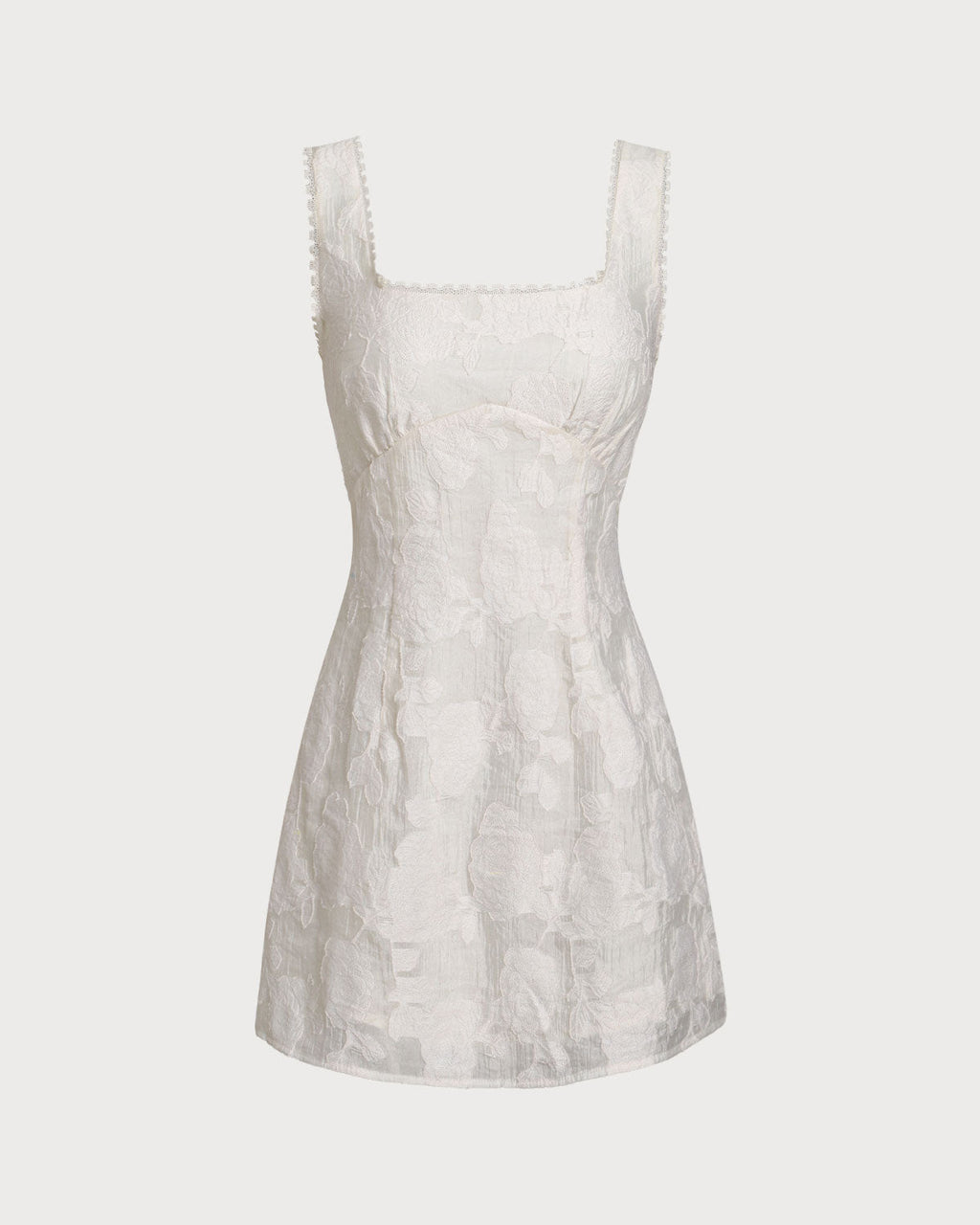Valentina | Damen Minikleid mit Karree-Ausschnitt – Weiß