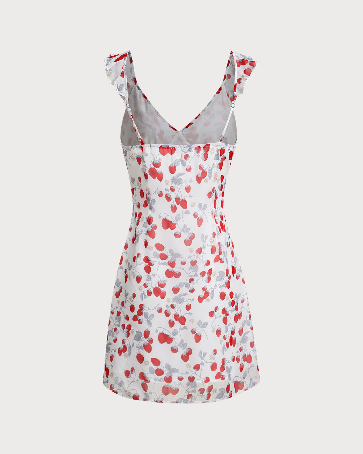 Esmée | Damen Floral-Minikleid mit V-Ausschnitt – Weiß